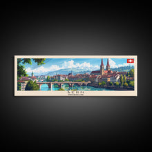 Load image into Gallery viewer, Bern Switzerland Travel Art, City Art, Framed Canvas Print or Metal Wall Art, Europe Travel Poster, Panoramic Wall Art, Extra Wide Wall Art