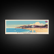 Load image into Gallery viewer, Bournemouth United Kingdom Wall Art, Panoramic Travel Poster, Panoramic Framed Canvas Print, City Wall Art, Wall Hanging Home Decor, Travel Art