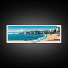 Carregar imagem no visualizador da galeria, Burgas Bulgaria Panoramic Travel Poster, Framed Canvas Print or Metal Wall Art, Travel Art, Home Decor, Panoramic Painting, Midcentury Art