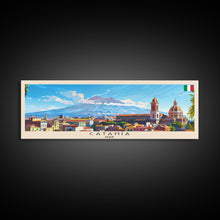 Cargar imagen en el visor de la galería, Catania Italy Travel Print Wall Art, Panoramic City Art, Travel Art, Wall Decor, Vacation Gift, Framed Canvas Print Or Metal Art