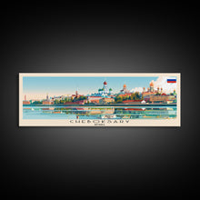 Cargar imagen en el visor de la galería, Cheboksary Russia Travel Art, City Art, Framed Canvas Print or Metal Wall Art, Europe Travel Poster, Panoramic Wall Art, Extra Wide Wall Art
