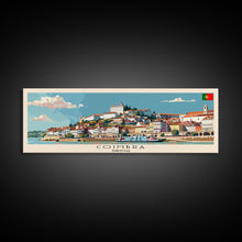 Load image into Gallery viewer, Coimbra Portugal Travel Art, City Art, Framed Canvas Print or Metal Wall Art, Europe Travel Poster, Panoramic Wall Art, Extra Wide Wall Art