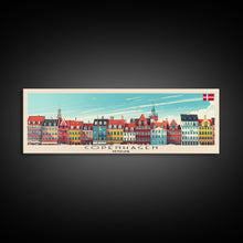 Cargar imagen en el visor de la galería, Copenhagen Denmark Travel Print Wall Art, Panoramic City Art, Travel Art, Wall Decor, Vacation Gift, Framed Canvas Print Or Metal Art