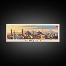 Load image into Gallery viewer, Diyarbakr Turkey Panoramic Travel Poster, Framed Canvas Print or Metal Wall Art, Travel Art, Home Decor, Panoramic Painting, Midcentury Art