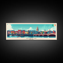 Load image into Gallery viewer, Dublin Ireland Panoramic Travel Poster, Framed Canvas Print or Metal Wall Art, Travel Art, Home Decor, Panoramic Painting, Midcentury Art