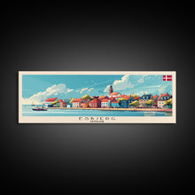 Load image into Gallery viewer, Esbjerg Denmark Travel Art, City Art, Framed Canvas Print or Metal Wall Art, Europe Travel Poster, Panoramic Wall Art, Extra Wide Wall Art