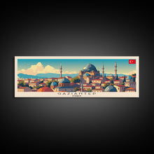Load image into Gallery viewer, Gaziantep Turkey Travel Print Wall Art, Panoramic City Art, Travel Art, Wall Decor, Vacation Gift, Framed Canvas Print Or Metal Art