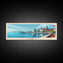 Load image into Gallery viewer, Gdynia Poland Travel Art, City Art, Framed Canvas Print or Metal Wall Art, Europe Travel Poster, Panoramic Wall Art, Extra Wide Wall Art