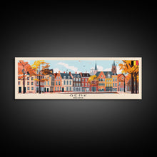 Load image into Gallery viewer, Genk Belgium Travel Print Wall Art, Panoramic City Art, Travel Art, Wall Decor, Vacation Gift, Framed Canvas Print Or Metal Art