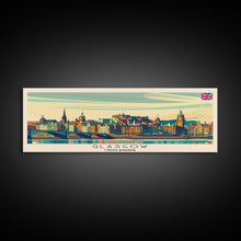 Carregar imagem no visualizador da galeria, Glasgow United Kingdom Travel Art, City Art, Framed Canvas Print or Metal Wall Art, Europe Travel Poster, Panoramic Wall Art, Extra Wide Wall Art