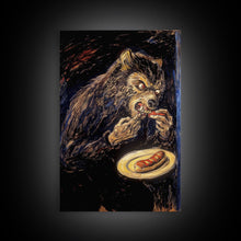 Carregar imagem no visualizador da galeria, Abstract Halloween Art of a Werewolf Howling at the Moon, Capturing the Spirit of the Spooky Season in Bold, Colorful Strokes