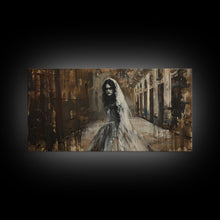 Carregar imagem no visualizador da galeria, Ghostly Bride, Haunted Wedding, Framed Canvas Print, Spooky Wall Art, Halloween Decor