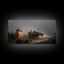Carregar imagem no visualizador da galeria, Abandoned Rustic, Western theme canvas art, ghost town canvas print, wild west saloon art, man cave wall art, living room art, Cowboys