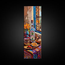 Carregar imagem no visualizador da galeria, Tuscan Kitchen Wall Art Print Framed on Canvas, Tall Narrow Mediterranean Art, Housewarming Gift, Textured Oil Painting , Modern Art Print