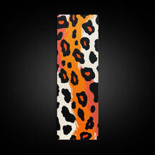 Load image into Gallery viewer, Bold Leopard Print in Orange and Black - Framed Canvas Print, Midcentury Modern Wall Art, Skinny Art, Tall Art, Living Room Decor