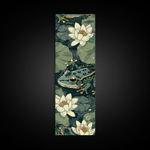 Load image into Gallery viewer, Elegant Japanese Peacock with Blossoms Tall Skinny Framed Canvas Print - Ukiyo-e Art Wall Décor