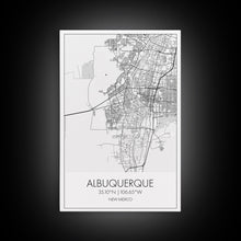 Carregar imagem no visualizador da galeria, Albuquerque Street Map, New Mexico Map,Man Cave Wall Art, City Map Print, Minimalist, Modern Art, Wall Art, Canvas Print, Canvas Wall Art
