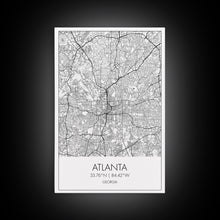 Load image into Gallery viewer, Atlanta Street Map, Georgia Map, City Map Art, Travel Print, Couple Gift, Minimalist Art Print, Wall Art, Canvas Print, Canvas Wall Art