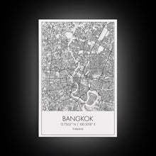 Load image into Gallery viewer, Bangkok Street Map, Thailand Map, City Wall Art, Asia Travel Art, Reception Décor, Modern Art, Wall Art, Canvas Print, Canvas Wall Art