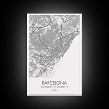 Load image into Gallery viewer, Barcelona Street Map, Spain Map, City Wall Art, Europe Travel Art, Anniversary Gift, Modern Art, Wall Art, Canvas Print, Canvas Wall Art