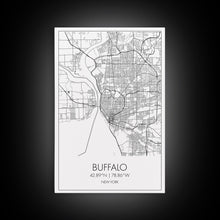 Carregar imagem no visualizador da galeria, Buffalo Street Map, New York Map, City Map Art, Modern Art, Wall Art, Canvas Print, Canvas Wall Art, Wedding Gift, Home Office Wall Art