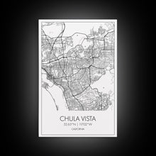 Cargar imagen en el visor de la galería, Chula Vista Street Map, California Map, City Map Art, Modern Art, Wall Art, Canvas Print, Canvas Wall Art, Living Room Wall Art, Travel Art