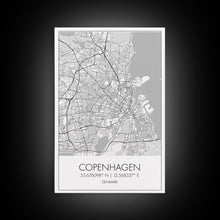 Load image into Gallery viewer, Copenhagen Street Map, Denmark Map, Europe City Map Art, Minimalist Art, Wall Art, Canvas Print, Travel Wall Art, Pilots Gift. Home Décor