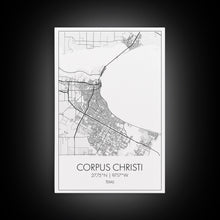 Load image into Gallery viewer, Corpus Christi Street Map, Texas Map, City Map Art, Minimalist Art, Wall Art, Canvas Print, Travel Wall Décor, Gift For Dad, Office Décor
