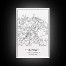 Load image into Gallery viewer, Edinburgh Street Map, United Kingdom Map, Europe City Map Art, Minimalist Art, Wall Art, Canvas Print, Travel Décor, Living Room Wall Art,