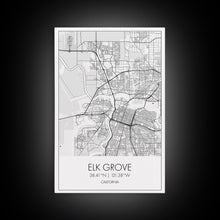 Load image into Gallery viewer, Elk Grove Street Map, California Map, City Map Art, Minimalist Art, Wall Art, Canvas Print, Bedroom Wall Art, Housewarming Gift, Travel Art