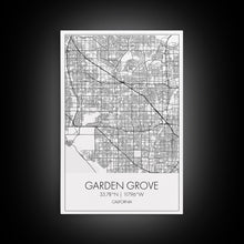 Carregar imagem no visualizador da galeria, Garden Grove Street Map, California Map, City Map Art, Minimalist Art, Wall Art, Canvas Print, Black And White Map, Best Friend Gift