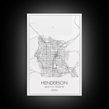 Load image into Gallery viewer, Henderson Street Map, Nevada Map, City Map Art, Minimalist Wall Art, Wall Art, Canvas Print, Gifts For Her, Travel Art, Man Cave Art,