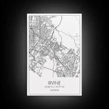 Load image into Gallery viewer, Irvine Street Map, California Map, City Map Art, Minimalist Art, Wall Art, Canvas Print, Travel Wall Print, Gift For Her, Home Office Art