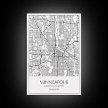 Load image into Gallery viewer, Minneapolis Street Map, Minnesota Map, City Map Art, Modern Art, Wall Art, Canvas Print, Travel Print, Master Bedroom Art, Graduation Gift