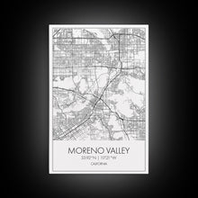 Load image into Gallery viewer, Moreno Valley Street Map, California Map, City Map Art, Modern Art, Wall Art, Canvas Print, Wall Art For Bedroom, Couple Gift, Travel Print