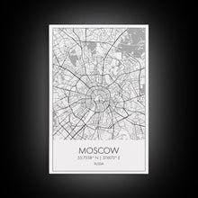 Load image into Gallery viewer, Moscow Street Map, Russia Map, Europe City Map Art, Modern Art, Wall Art, Canvas Print, Wall Art Prints, Gift For Husband, Travel Wall Décor