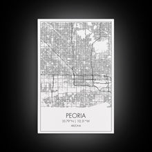 Load image into Gallery viewer, Peoria Street Map, Arizona Map, City Map Art, Minimalist Art, Wall Art, Canvas Print, Living Room Wall Art, Travel Gifts For Men, Travel Art