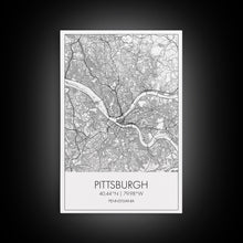 Load image into Gallery viewer, Pittsburgh Street Map, Pennsylvania Map, City Map Art, Minimalist Art, Wall Art, Canvas Print, Boys Room Wall Art, Aviation Gift, Travel Art