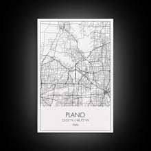 Load image into Gallery viewer, Plano Street Map, Texas Map, City Map Art, Minimalist Art, Wall Art, Canvas Print, Wall Art Prints, Travelling Gift, Living Room Décor