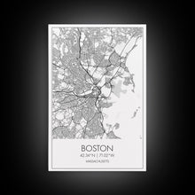 Load image into Gallery viewer, Boston Street Map, Massachusetts Map, City Map Art, Modern Art, Wall Art, Canvas Print, Wall Art For Bedroom, Gifts For Him, Travel Décor