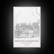 Load image into Gallery viewer, Rancho Cucamonga Street Map, California Map, City Map Art, Minimalist Art, Wall Art, Canvas Print, Office Wall Art, Bon Voyage Gift