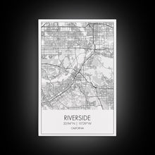 Load image into Gallery viewer, Riverside Street Map, California Map, City Map Art, Minimalist Art, Wall Art, Canvas Print, Office Wall Décor, Gifts For Dad, Travel Print