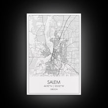 Load image into Gallery viewer, Salem Street Map, Oregon Map, City Map Art, Minimalist Art, Wall Art, Canvas Print, Dorm Room Décor, Graduation Gift, Travel Wall Print