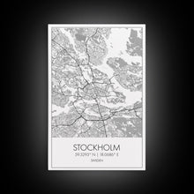 Load image into Gallery viewer, Stockholm Street Map, Sweden Map, Europe City Map Print, Modern Wall Art, Wall Art, Canvas Print, Dorm Room Décor, Wedding Gifts, Travel Art