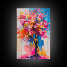 Load image into Gallery viewer, Blossom Tree in Bloom Framed Canvas Print - Nature Wall Art, Living Room Decor, Modern Artwork, Unique Floral Art for Bedroom and Office