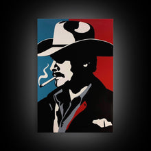 Load image into Gallery viewer, Cowboy and Cowgirl Embracing in Scenic Western Landscape - Framed Canvas Print, Rustic Western Decor, Bedroom Art, Romantic Wall Art