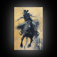 Load image into Gallery viewer, Bold Cowboy in Action Framed Canvas Print - Captivating Western Decor, Stunning Wall Art for Living Room, Bedroom