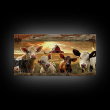 Carregar imagem no visualizador da galeria, Charming desert garden with blooming cacti and sunset, Framed Canvas Print, perfect for rustic farmhouse living room art