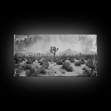 Load image into Gallery viewer, Desolate Desert with Joshua Trees, Framed Canvas Print for Living Room Decor, Ideal for Bedroom Wall Art, Rustic Western Scene