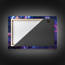 Load image into Gallery viewer, Alley Fox, Cyberpunk city, framed canvas print, urban decay art